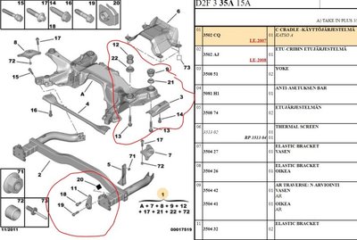 C5 ja 407 apurungon etukiinnityksen kumipuslat ja osat (Small).JPG