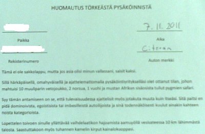 Parkkilappu